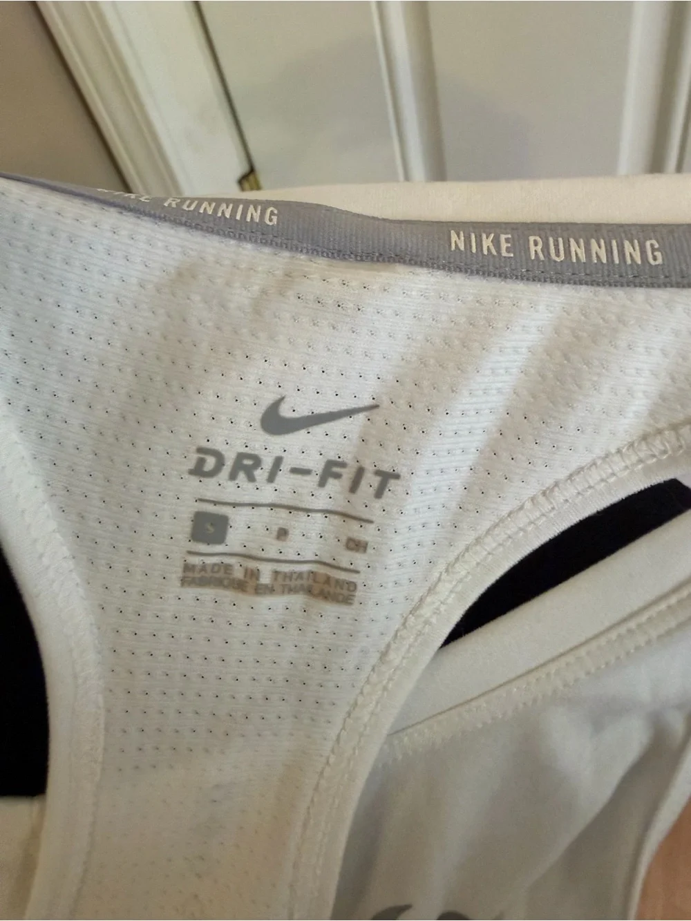 Nike Women's Dri-FIT Racerback Mesh Running Tank Top - White (Size Small)
